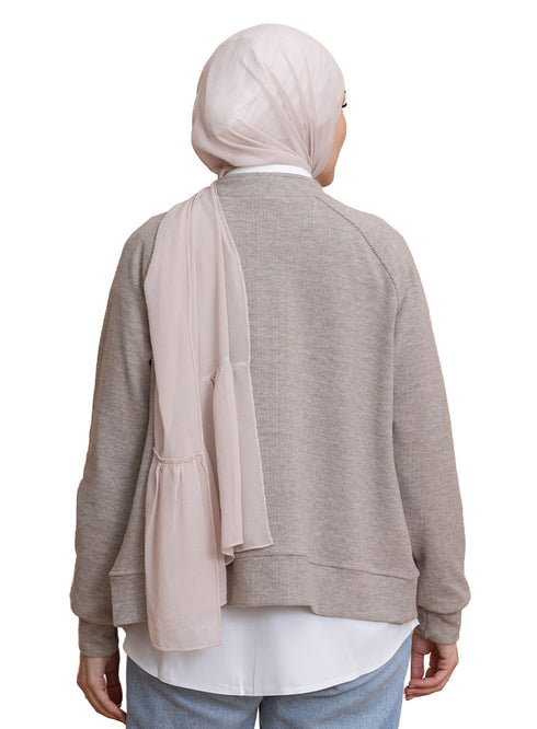 Light Coffee RD-Button Sweater